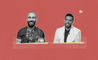 على اليمين: محمد بدوي مدير المحتوى في شركة Peak Analysis لتحليل الأداء، ومحمد علاء، رئيس محللي الأداء في نادي الزمالك